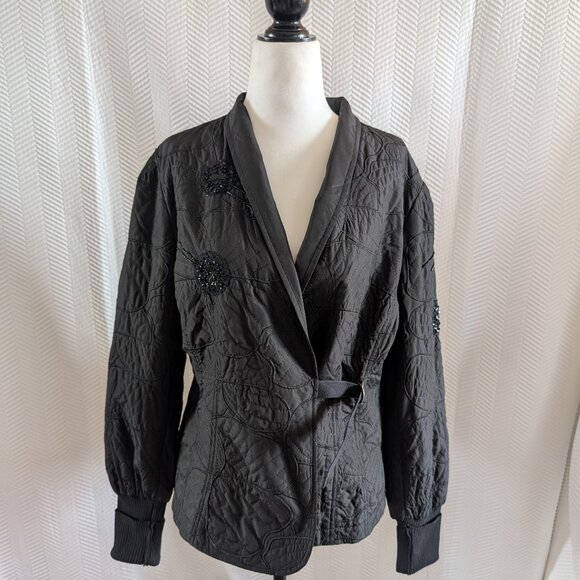 NWT Sand Copenhagen Black Embrioidered Beaded Jacket Size 44 US L - Picture 3 of 16